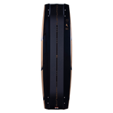 Hyperlite Rusty Pro Wakeboard 2023 - A black wakeboard with a brown stripe down the center and a white logo on the top left corner.