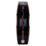 Hyperlite Rusty Pro Wakeboard 2023 - A black wakeboard with a brown stripe down the center and a white logo at the top.