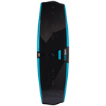 Hyperlite Junior's 125 State Wakeboard 2023 - A black wakeboard with a blue stripe down the middle and a small logo at the top.