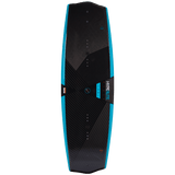 Hyperlite Junior's 125 State Wakeboard 2023 - A black wakeboard with a blue stripe down the middle and a small logo at the top.