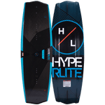 Hyperlite State 2.0 Wakeboard 2023 - A black wakeboard with a blue outline and white lettering.