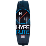 Hyperlite State 2.0 Wakeboard 2023 - A black wakeboard with a blue and white geometric pattern on its top side.