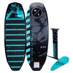 Hyperlite 4.5 Shuttle w/Booster 1300 Kit Wakefoil 2023 - A black foil with a white logo on top and a blue logo at the bottom.