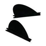 Hyperlite 1.7 Drop Surf Fin Kit (2-Pk) 2023 - Black fins with a rounded tip and two small tabs at the base.