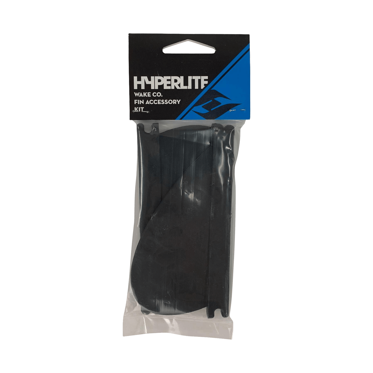 Hyperlite - 1.7 Drop Surf Fin Kit (2-Pk) 2023 is packaged in a clear plastic bag with a blue and black label.