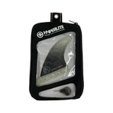Hyperlite 3.5 Flux Fin Set w/Key - 2023 fin set with a black and white patterned design on the top fin, featuring a greenish tint at the tip.
