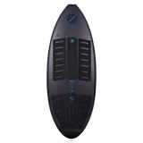 Hyperlite Ranger Wakesurf Board 2023 - A black wakesurf board with a blue logo and white lettering on top.