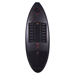 Hyperlite Ranger Wakesurf Board 2023 - A black wakesurf board with a white logo on top and a red stripe along the bottom edge.