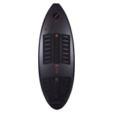 Hyperlite Ranger Wakesurf Board 2023 - A black wakesurf board with a white logo on top and a red stripe along the bottom edge.
