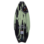 Hyperlite Smokewagon Wakesurf Board 2023 - A black wakesurf board with a white logo and text on its top surface.
