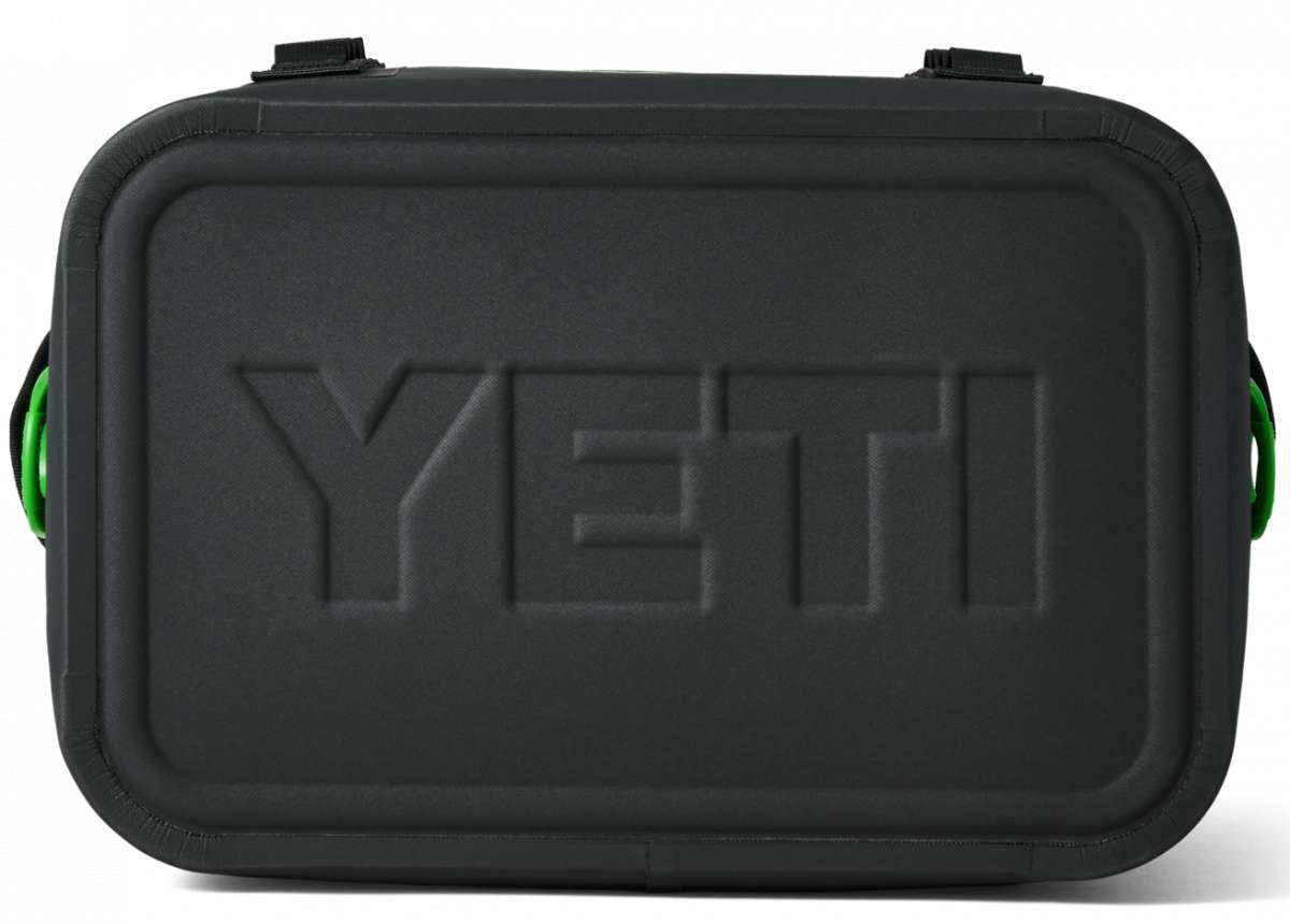 Yeti Hopper Flip 18 Personal Cooler - A black cooler with a handle on top and a zipper closure at the front.