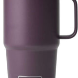 Yeti Rambler 20 oz. Travel Mug - A stainless steel travel mug with a clear lid and a handle on the right side.