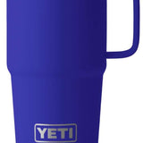 Yeti Rambler 20 oz. Travel Mug - A stainless steel travel mug with a clear lid and a silver handle on the right side.