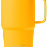 Yeti Rambler 20 oz. Travel Mug - A stainless steel travel mug with a clear lid and white lettering on the side.