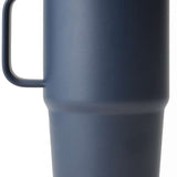 Yeti Rambler 20 oz. Travel Mug - A stainless steel travel mug with a clear lid and handle on the left side.