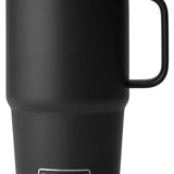 Yeti Rambler 20 oz. Travel Mug - A stainless steel travel mug with a clear lid and a handle on the right side.