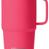 Yeti Rambler 20 oz. Travel Mug - A stainless steel travel mug with a clear lid and a handle on the right side.