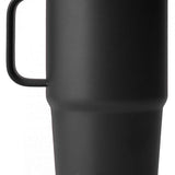 Yeti Rambler 20 oz. Travel Mug - A stainless steel travel mug with a clear lid and handle on the left side.