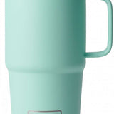 Yeti Rambler 20 oz. Travel Mug - A stainless steel travel mug with a clear lid and a handle on the right side.