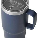 Yeti Rambler - 25 oz. Straw Mug with a clear plastic straw in the lid.
