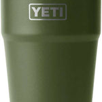 Yeti Rambler 26 oz. Straw Cup - A green insulated tumbler with a clear plastic straw protruding from its lid.