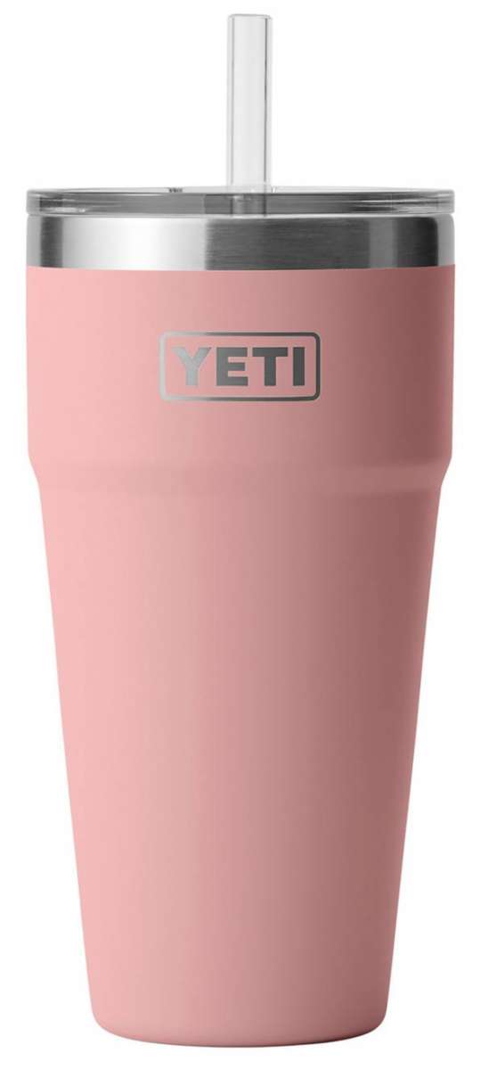 Yeti Rambler 26 oz. Straw Cup - A stainless steel tumbler with a straw and lid, featuring a brushed finish.