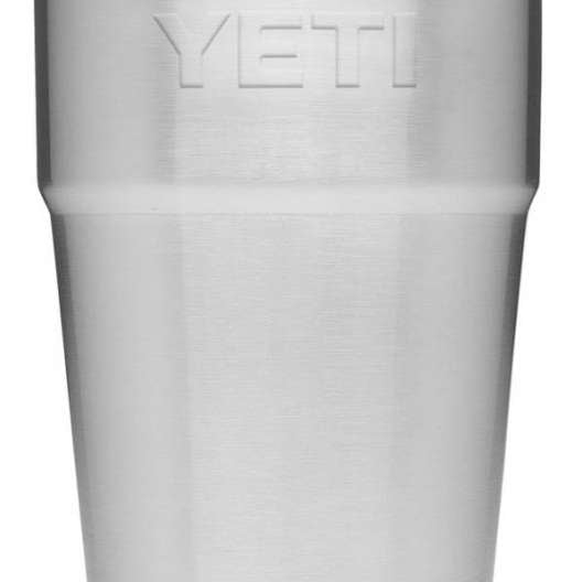 Yeti Rambler 26 oz. Straw Cup - A stainless steel tumbler with a clear plastic straw and lid.