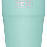 Yeti Rambler 26 oz. Straw Cup - A light blue insulated tumbler with a clear plastic straw protruding from its lid.