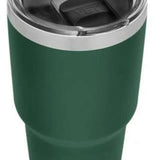 Yeti Rambler 30 oz. Tumbler with Magslider Lid - A stainless steel tumbler with a silver lid and a sliding closure mechanism on top.