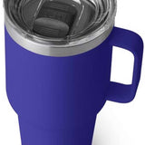 Yeti Rambler - 30 oz. travel mug with clear lid and silver rim.