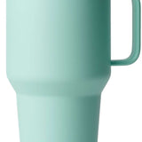 Yeti Rambler - 30 oz. Travel Mug is a large, insulated tumbler with a screw-on lid and handle.