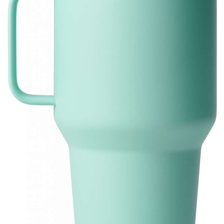 Yeti Rambler - 30 oz. Travel Mug is a large, insulated tumbler with a screw-on lid and handle on the left side.