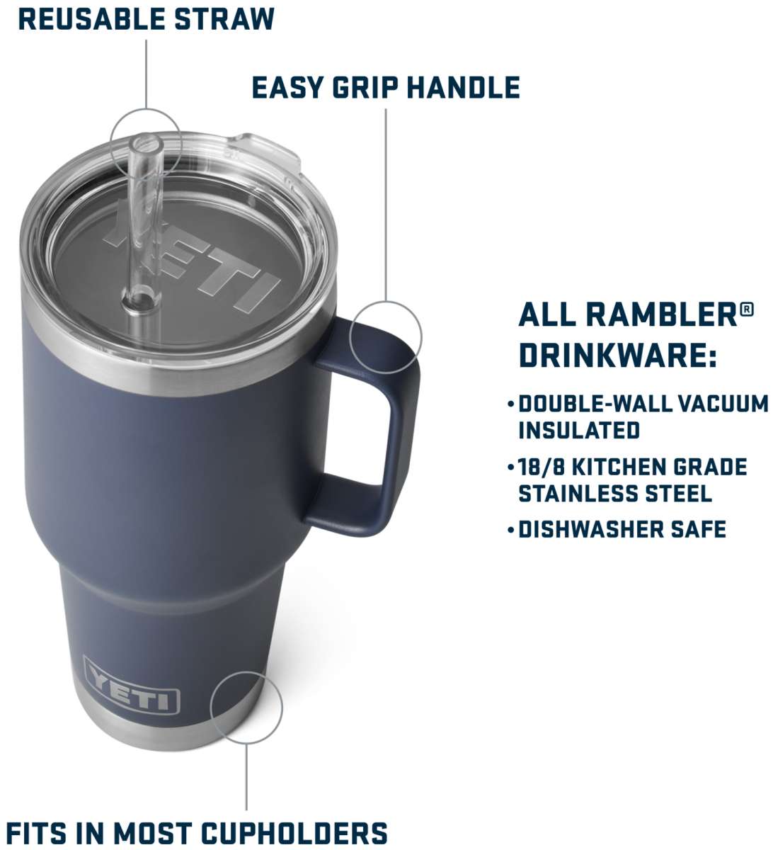 Yeti Rambler 35 oz. Straw Mug - A large, insulated tumbler with a built-in straw and lid.