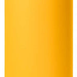 Yeti Rambler 46 oz. Bottle with Chug Cap - A stainless steel bottle with a black chug lid and handle, featuring a silver base and a yellow label on the side.