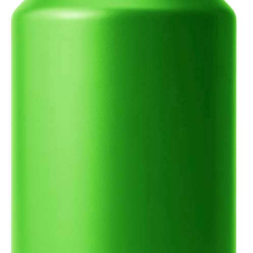 Yeti Rambler 64 oz. Bottle Chug - A green water bottle with a black lid and handle on top.