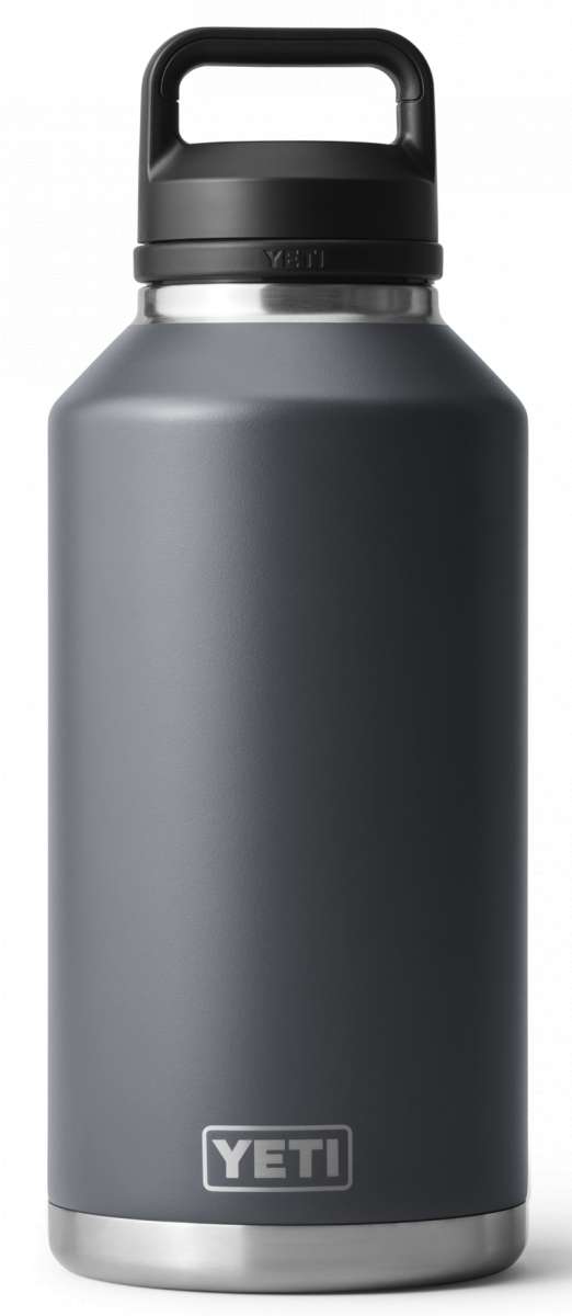 Yeti Rambler 64 oz. Bottle Chug - A large, insulated bottle with a handle on top and a wide mouth opening.