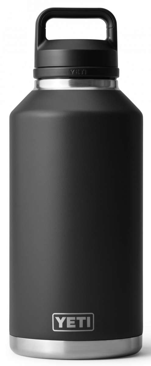 Yeti Rambler 64 oz. Bottle Chug - A large, insulated bottle with a handle on top and a wide mouth opening.