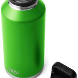 Yeti Rambler 64 oz. Bottle Chug - A green water bottle with a clear screw-on lid and chug spout.