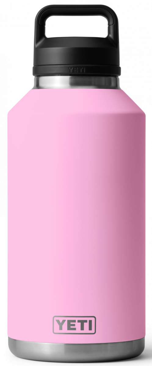 Yeti Rambler 64 oz. Bottle Chug - A large, insulated bottle with a handle on top and a wide mouth opening.
