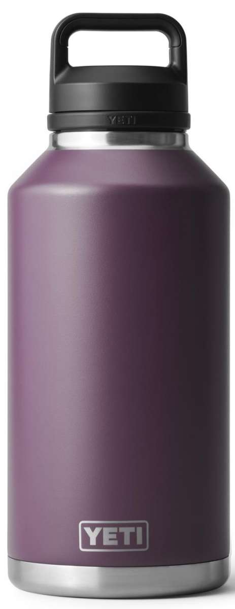 Yeti Rambler 64 oz. Bottle Chug - A large, insulated bottle with a chug lid and handle on top.