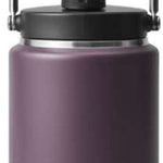 Yeti Rambler Half Gallon Jug - A large, insulated jug with a screw-on lid and handle on top. It is primarily white with silver hardware.