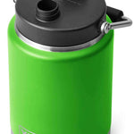 Yeti Rambler Half Gallon Jug - A large, insulated jug with a screw-on lid and handle on one side.
