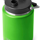 Yeti Rambler Half Gallon Jug - A large, insulated jug with a screw-on lid and handle on one side.