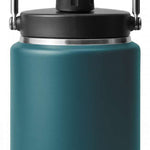 Yeti Rambler Half Gallon Jug - A large, insulated jug with a screw-top lid and handle on top. It is primarily white with silver hardware.