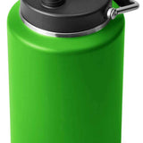 Yeti Rambler One Gallon Jug - A large, insulated jug with a screw-on lid and handle on one side. It is primarily white with silver hardware.