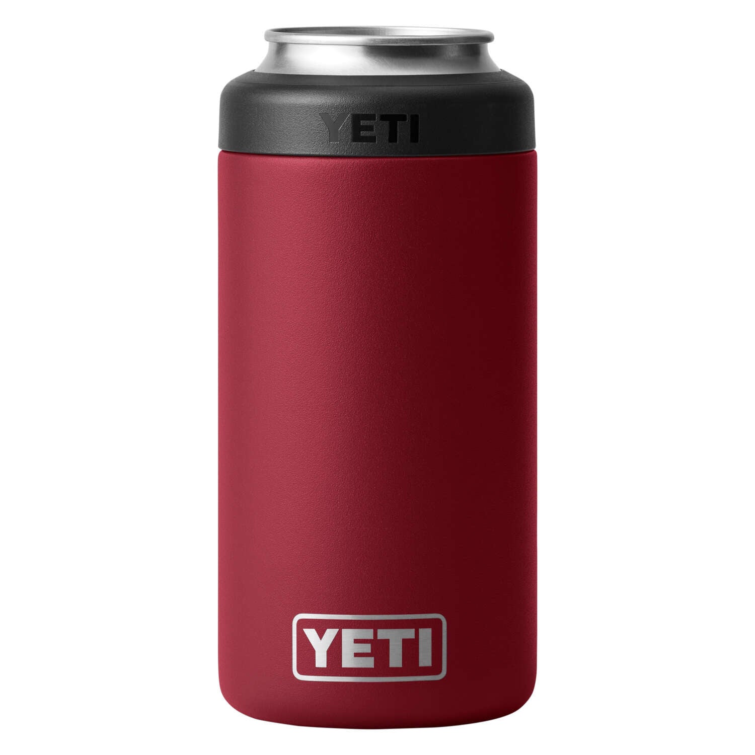 Yeti Rambler 16 oz. Colster Tall Can Insulator - A tall, cylindrical can insulator with a screw-on lid and a silver top.