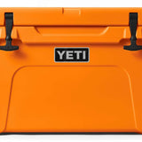 Yeti Tundra 45 Cooler - A large, rectangular cooler with a dark gray lid and matching body, featuring a handle on top and a logo in silver lettering.