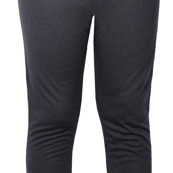 Hot Chillys Juniors' Pepper Skins Bottom Baselayer - A black baselayer with a pepper skin pattern on the front and back, featuring a solid-colored waistband.