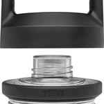 Yeti Rambler Bottle Chug Cap - A black plastic cap with a handle on top and ridges around the edge.